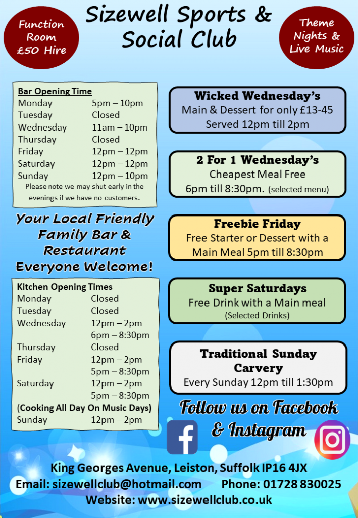 Restaurant Sizewell Sports and Social Club